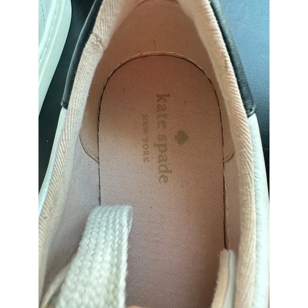 Kate Spade Angelise White‎ Leather Sneakers Lace Up Comfort Walking Casual  8.5B